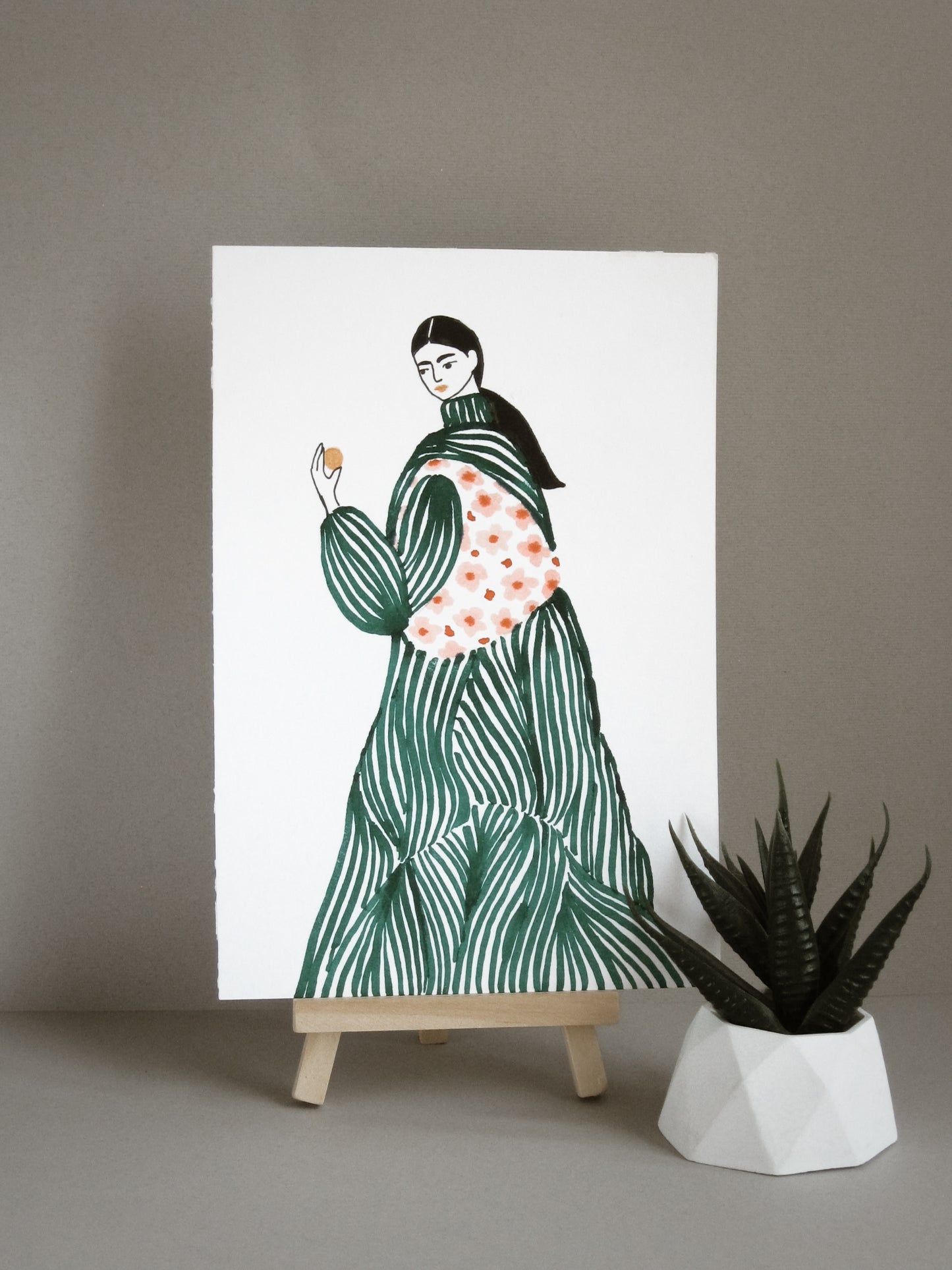 Modern Lady - Hand painted Art