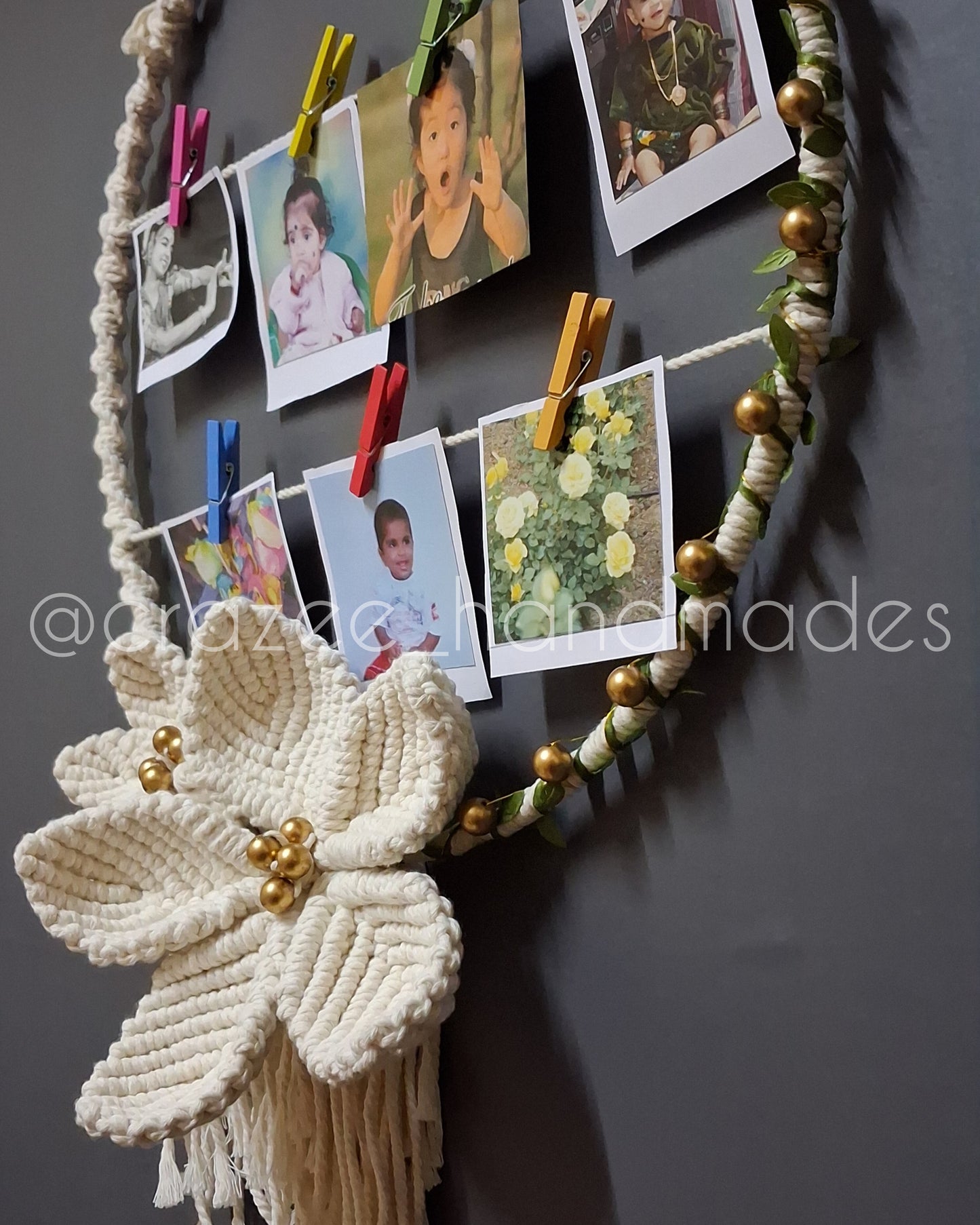 Macrame photo holder