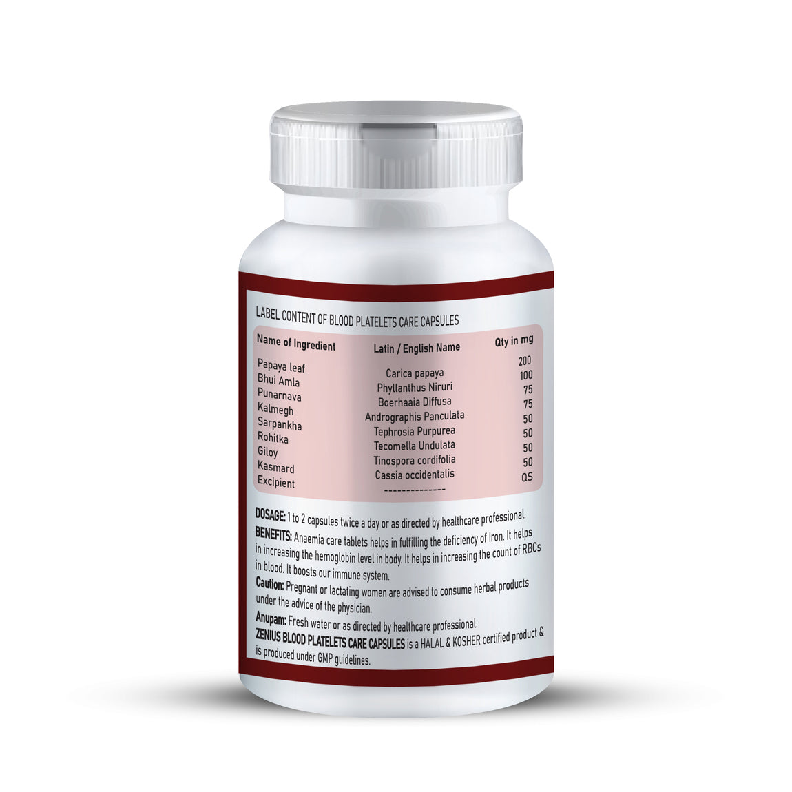 Zenius Blood Platelets Care Tablet - 60 Tablets