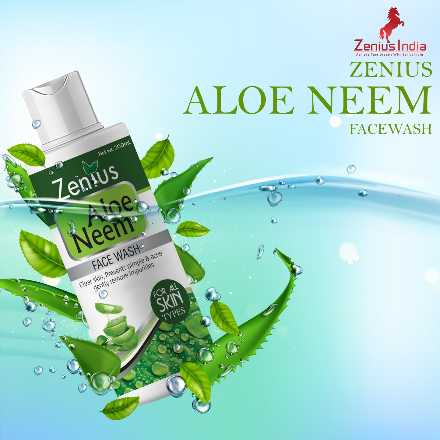 Zenius Aloe Neem Facewash for oily & dry skin, face wash for acne  (200ml)