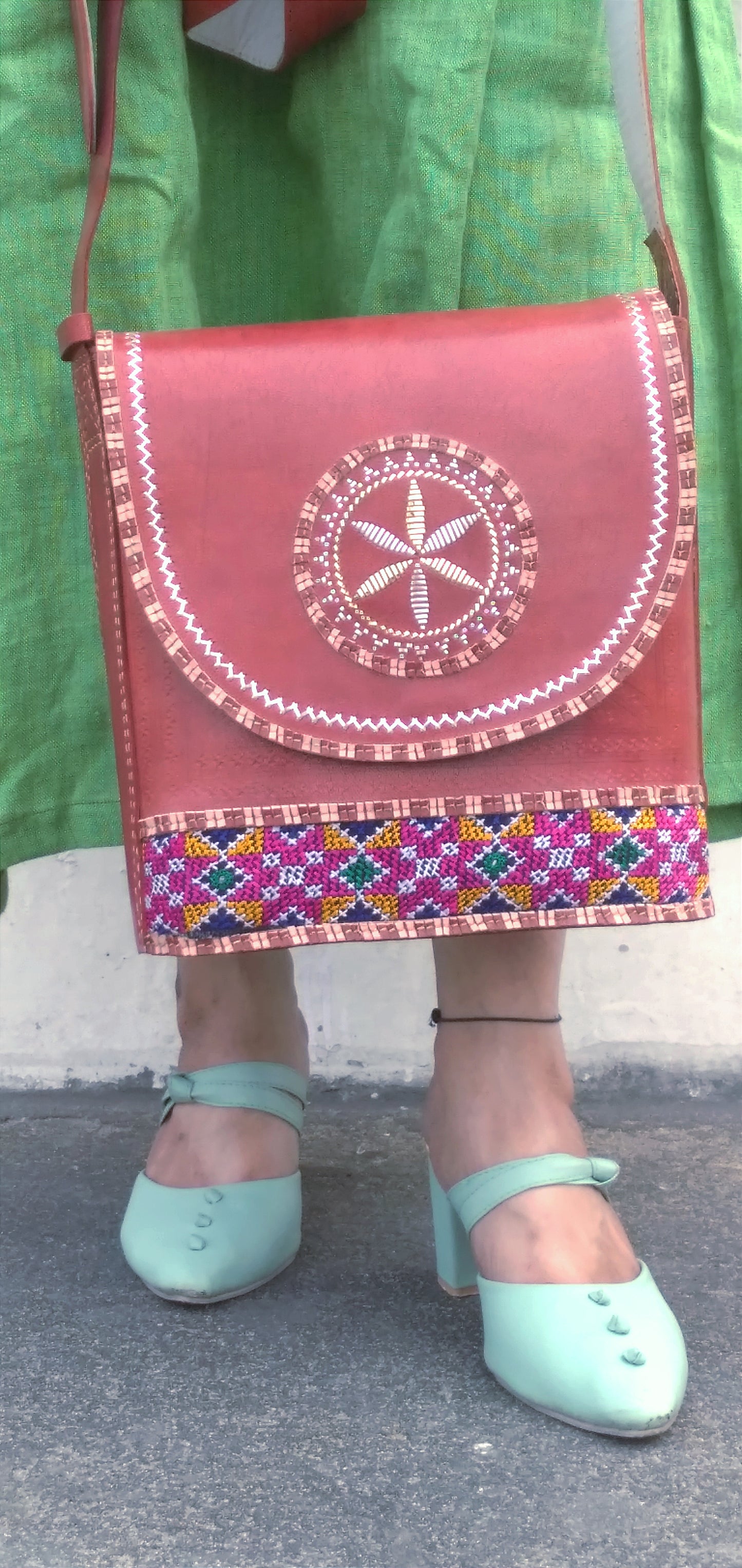 SYMPHONY - HandStitched and Hand Embroidered Cruelty Free Leather Bag