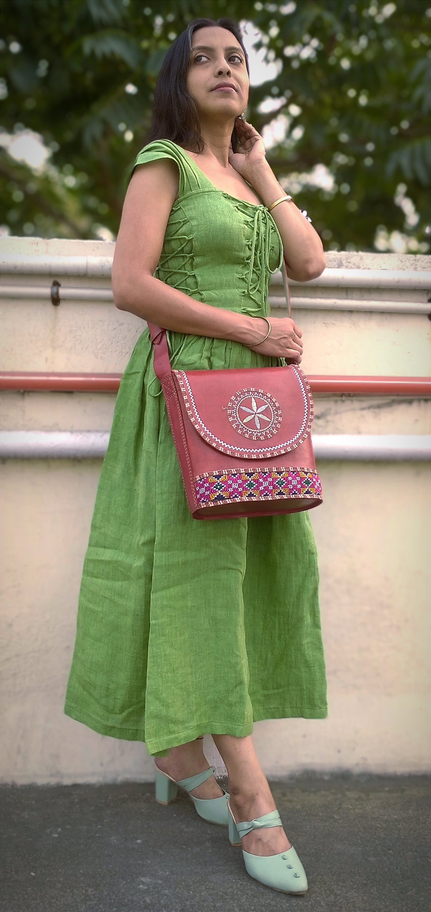 SYMPHONY - HandStitched and Hand Embroidered Cruelty Free Leather Bag