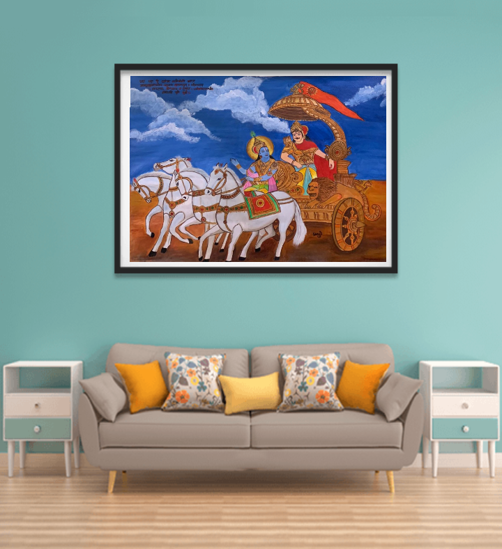 Krishna Geethopadesha Painting