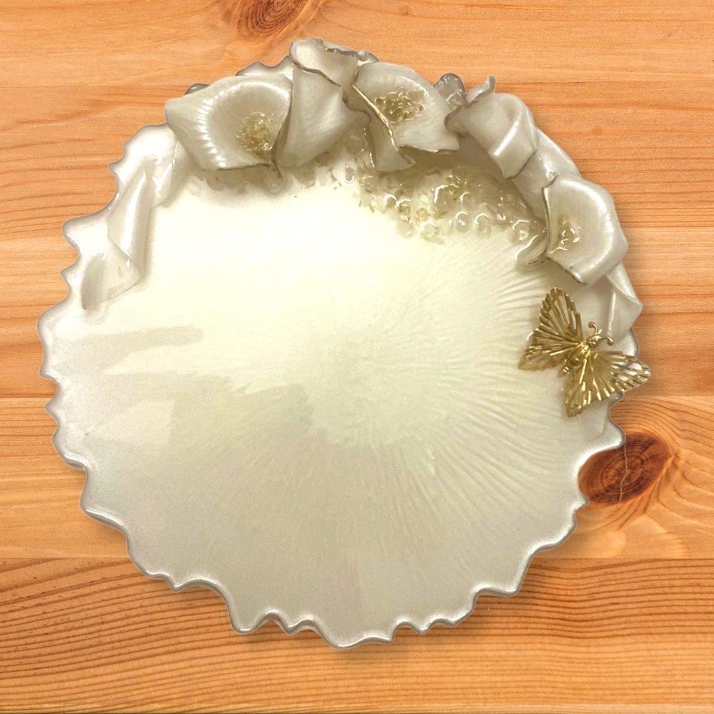 3D Floral Resin Aarti Thali - Kreate- Pooja Needs