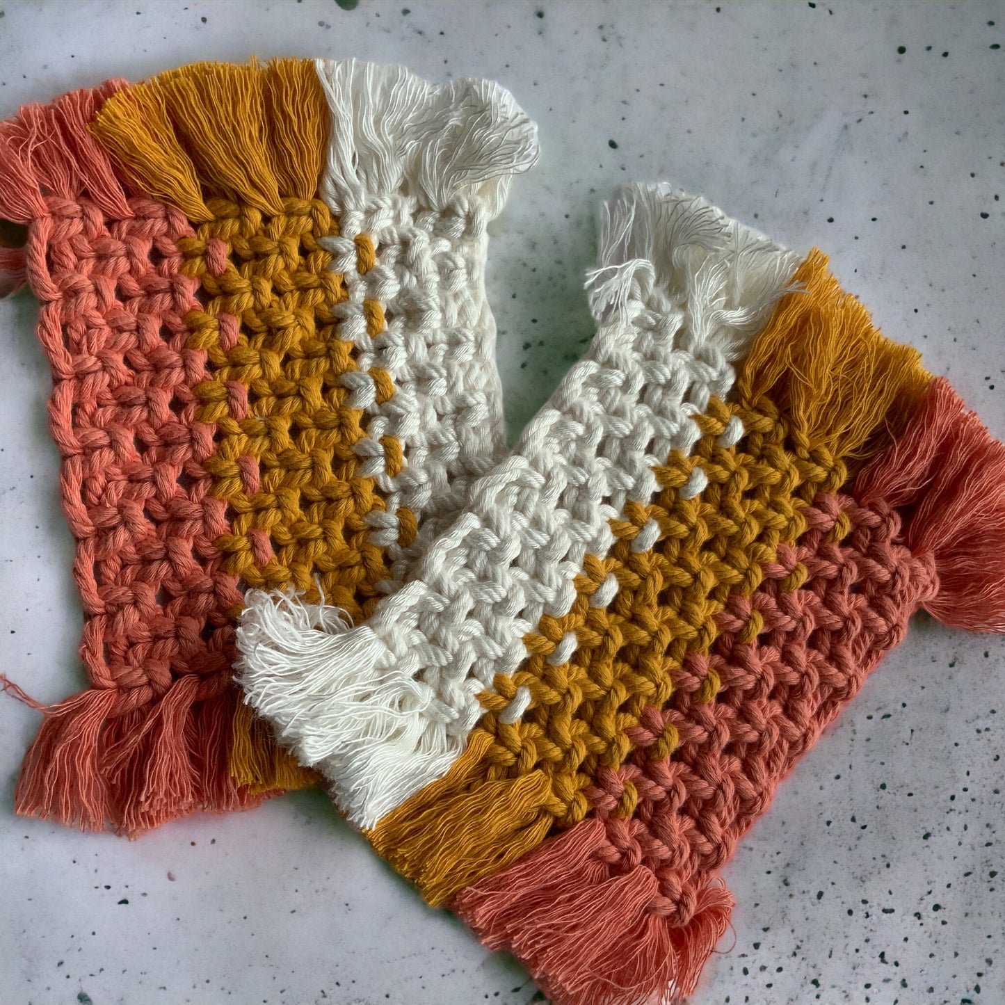 Macrame Rectangle Coaster (Set of 2 Coasters)