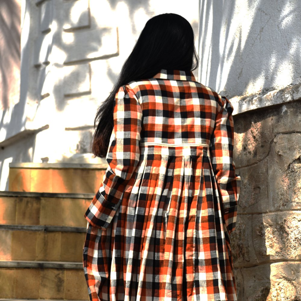 A-line Chequered Dress - Kreate- Dresses & jumpsuits
