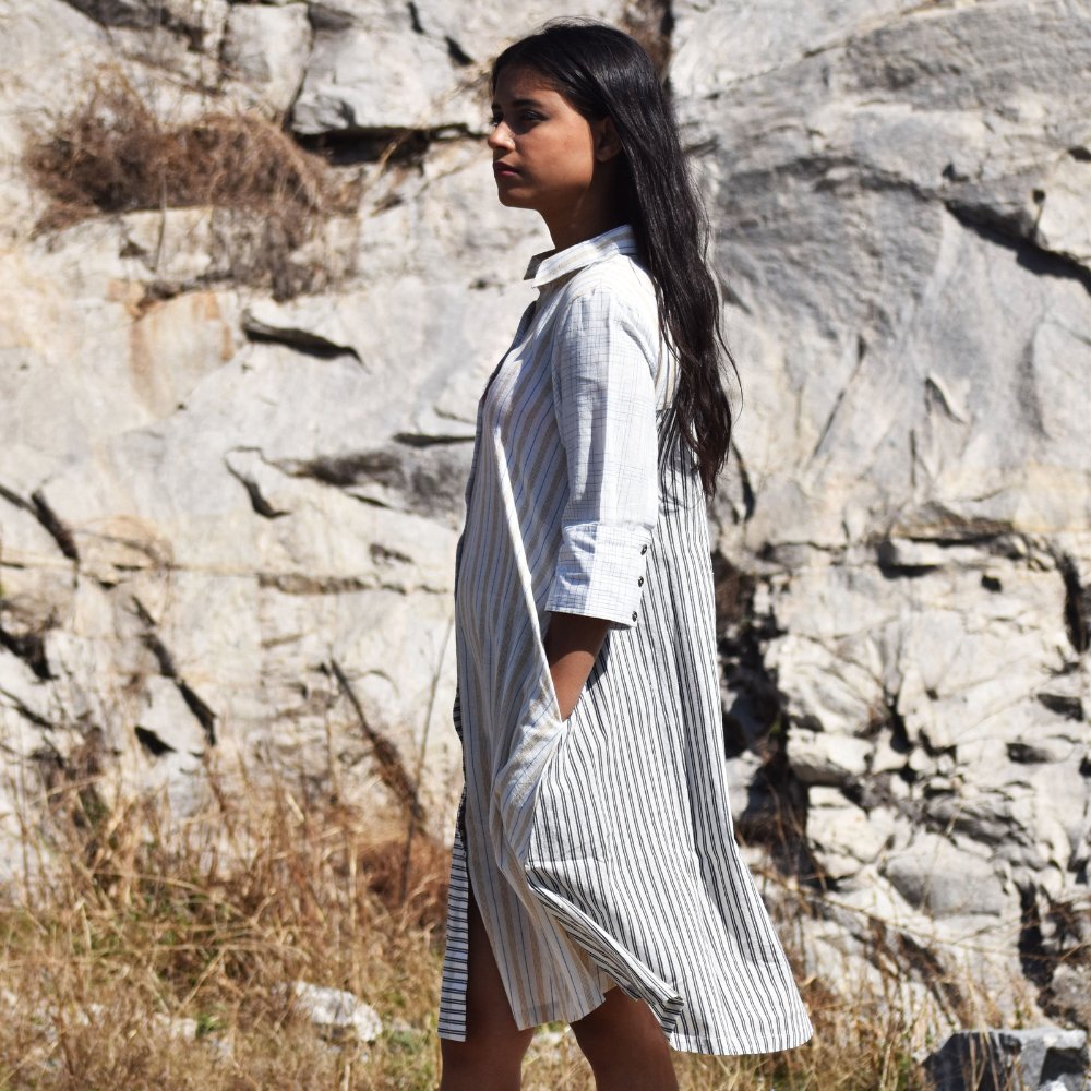 A-Line Shirt Collar Dress - Kreate- Dresses & jumpsuits