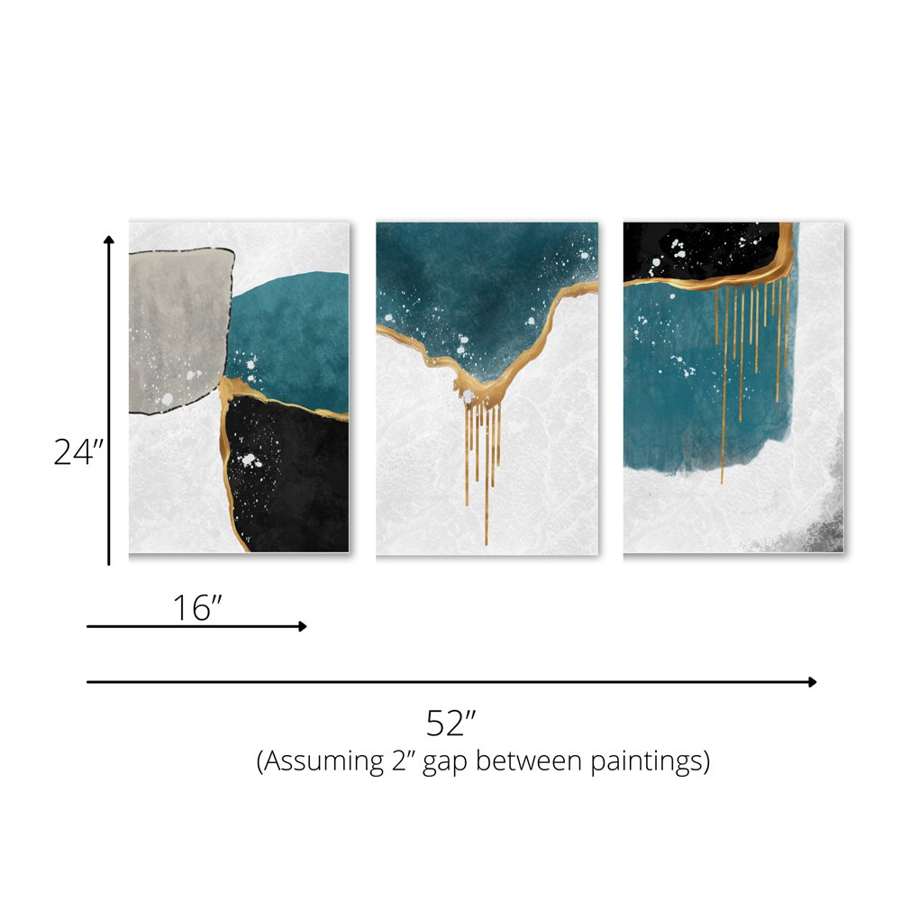 Abstract Canvas Painting in India (Set of 3) - Kreate- Painting