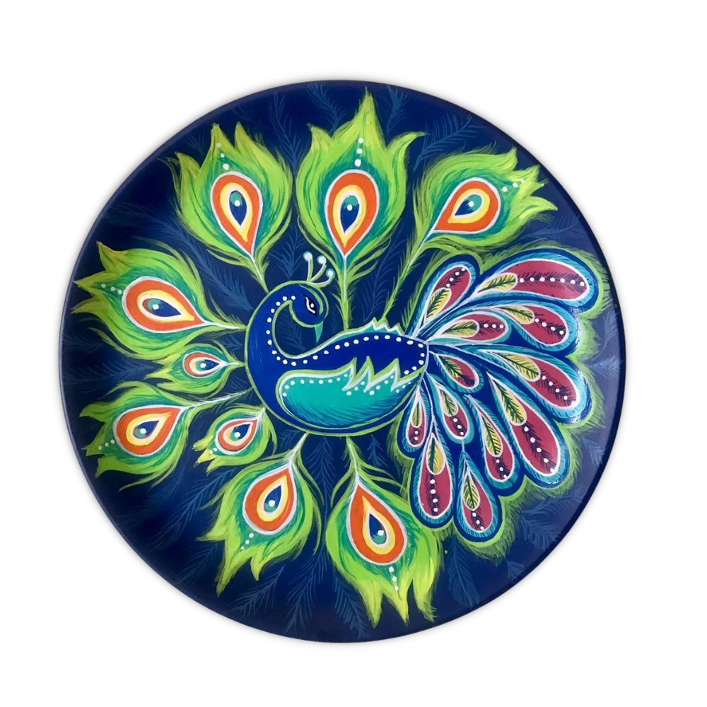 Abstract Peacock Wall Plate - Kreate- Wall Decor