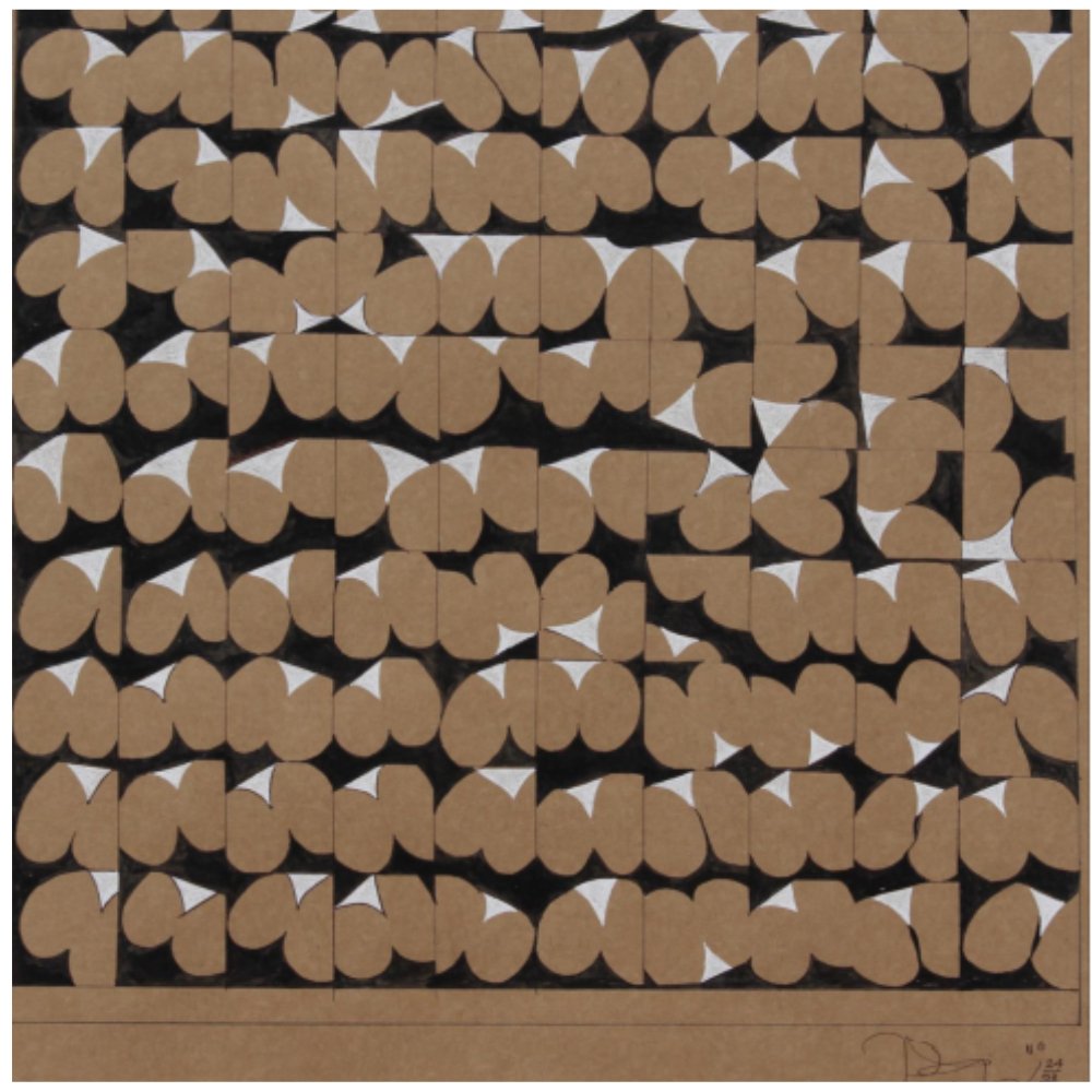 Achromatic Fabric Acrylic on Craft Paper Painting - Kreate- Painting