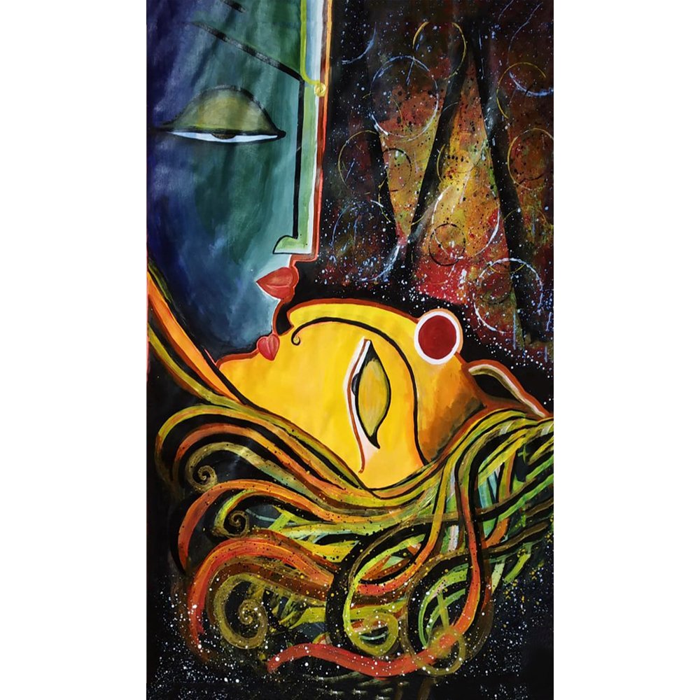 Acrylic Art on Pastel Paper - Kreate- Painting
