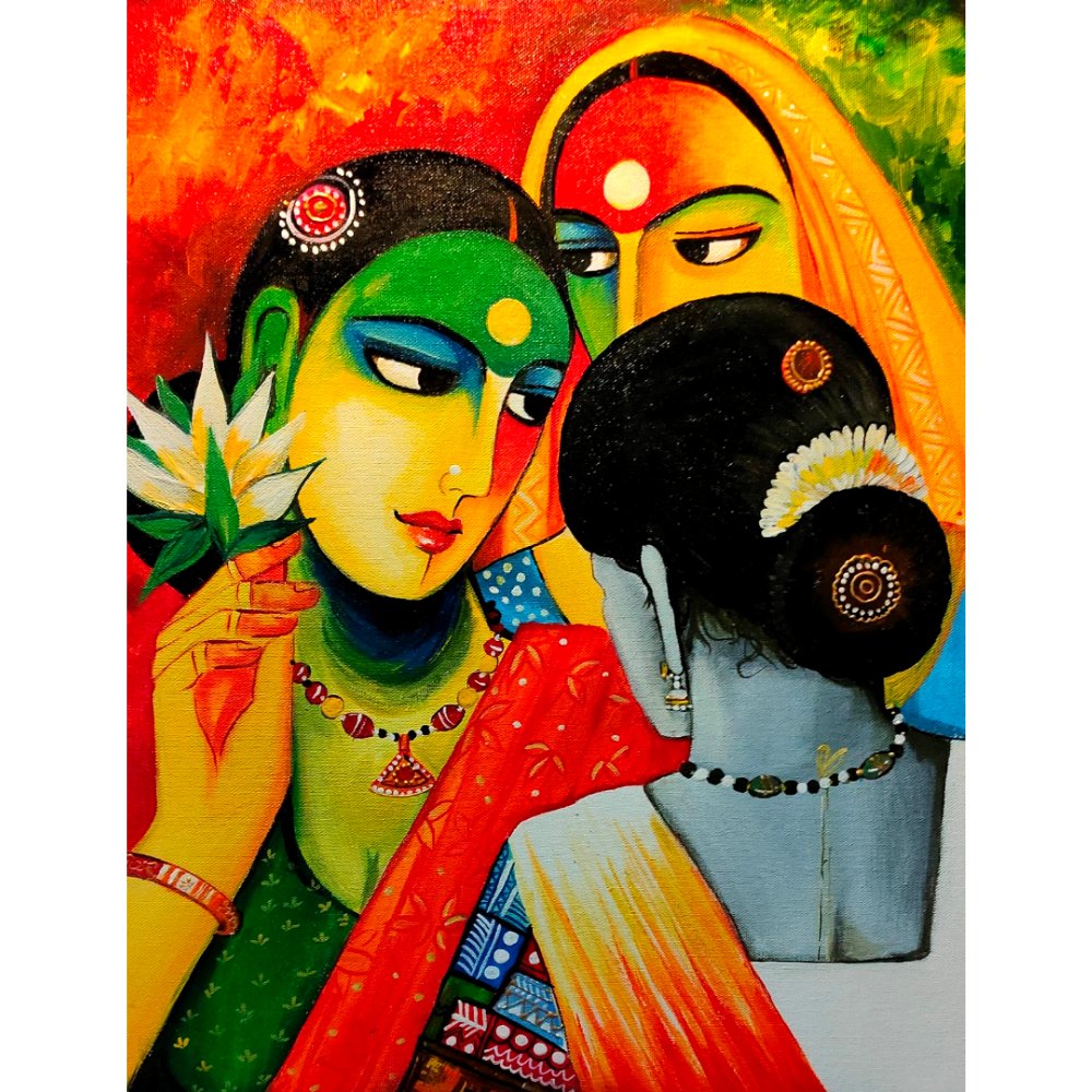 Acrylic Lady Painting - Kreate- Painting
