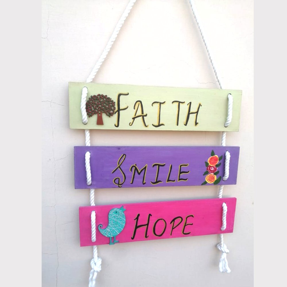 Aesthetic Rope Wooden Planks - Kreate- Wall Decor