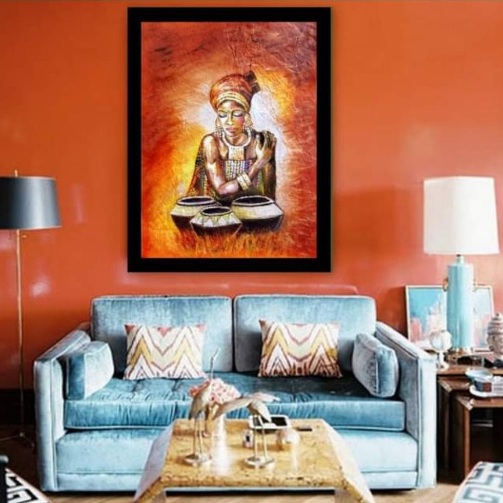 African Tribal Women 3-Piece Acrylic Painting - Kreate- Painting