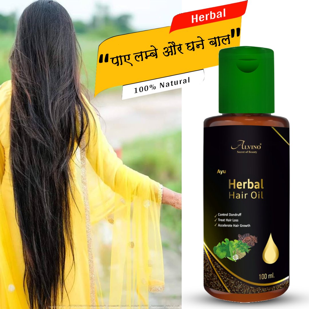 Alvino Beauty Herbal Hair Oil Natural Herbs Extract for Long, Strong and Gorgeous Hair - Kreate- Hair Oil