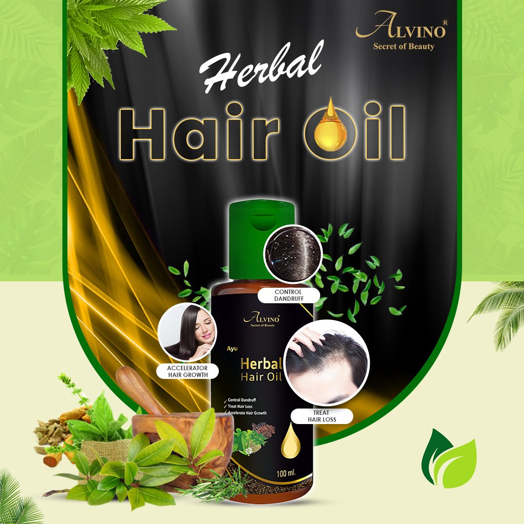 Alvino Beauty Herbal Hair Oil Natural Herbs Extract for Long, Strong and Gorgeous Hair - Kreate- Hair Oil