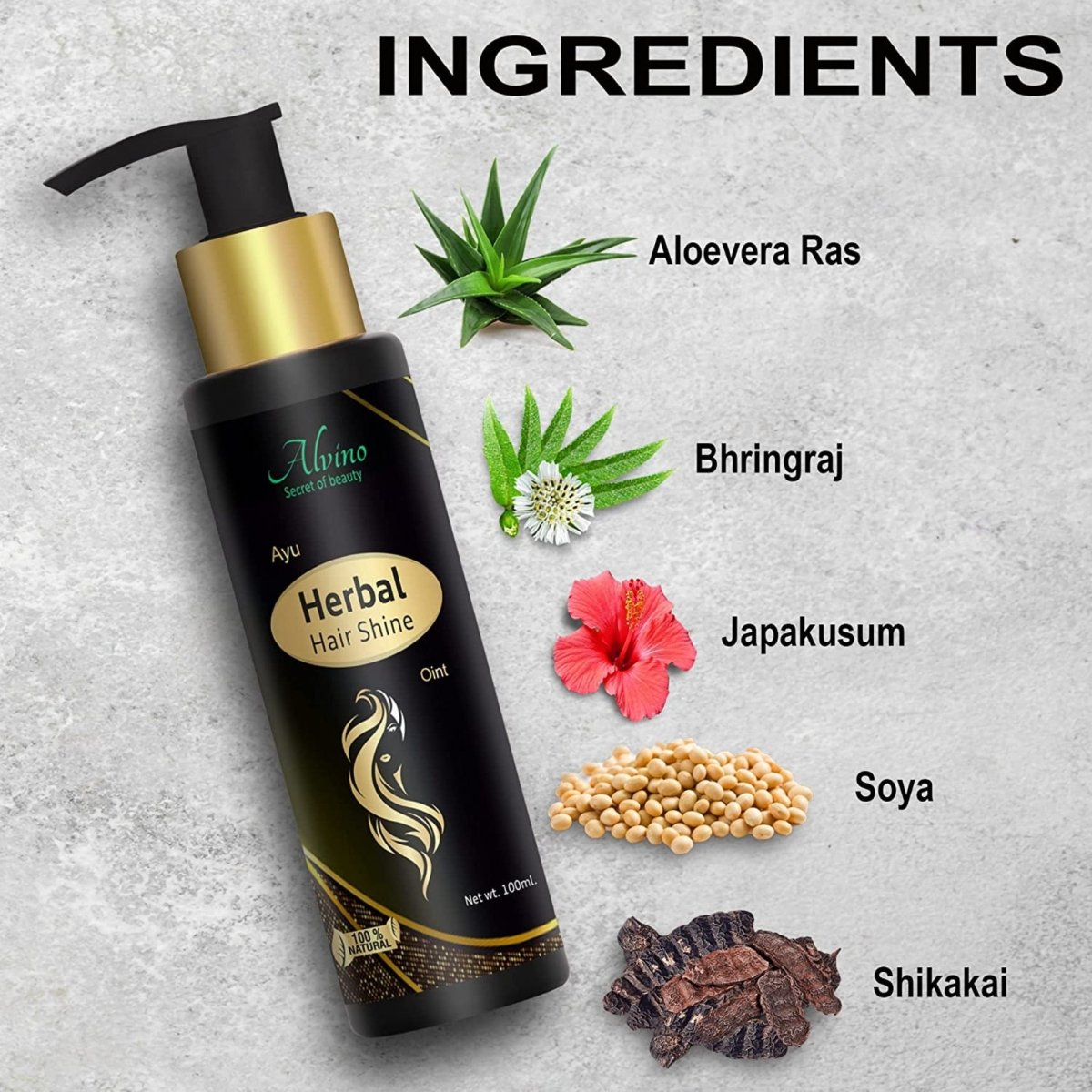 Alvino Beauty Smooth Conditioner 100 ml, With Bhringraj & Aloevera for Straight, Shiny Hair - Nourishes Dry Hair & Controls Frizz, For Men & Women - Kreate- Conditioners