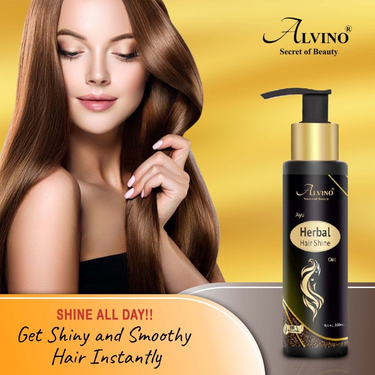 Alvino Beauty Smooth Conditioner 100 ml, With Bhringraj & Aloevera for Straight, Shiny Hair - Nourishes Dry Hair & Controls Frizz, For Men & Women - Kreate- Conditioners