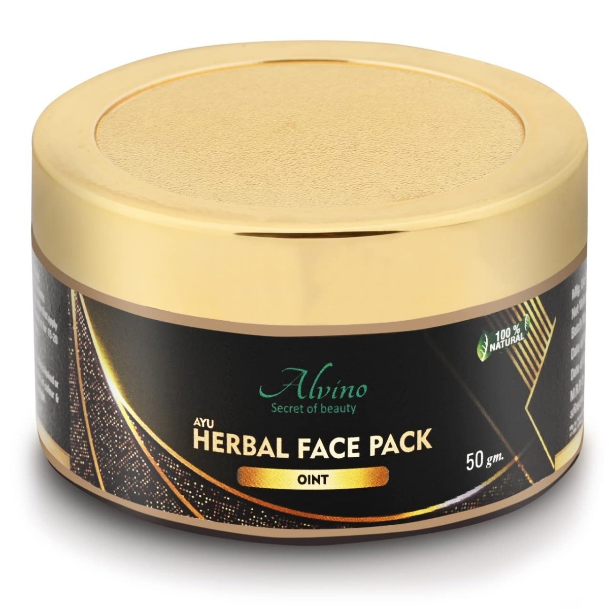 Alvino Herbal Face Pack with Aloe Vera, Haldi, Multani Mitti and Neem | Control Acne, Black Head and Restores Skin Glow - Kreate- Packs & Masks