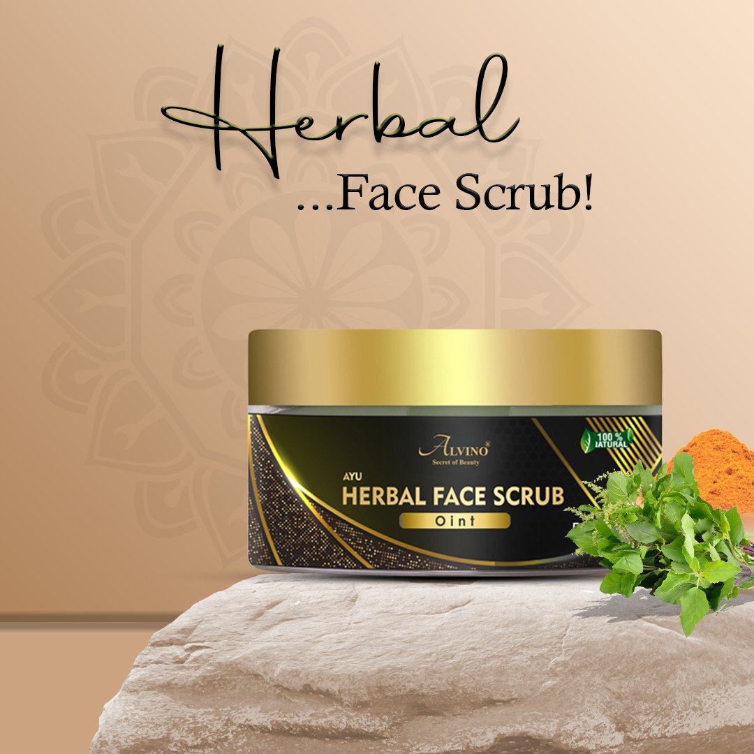 Alvino Herbal Face Scrub | Skin cleaning and skin Revitalizer 50 g - Kreate- Scrubs