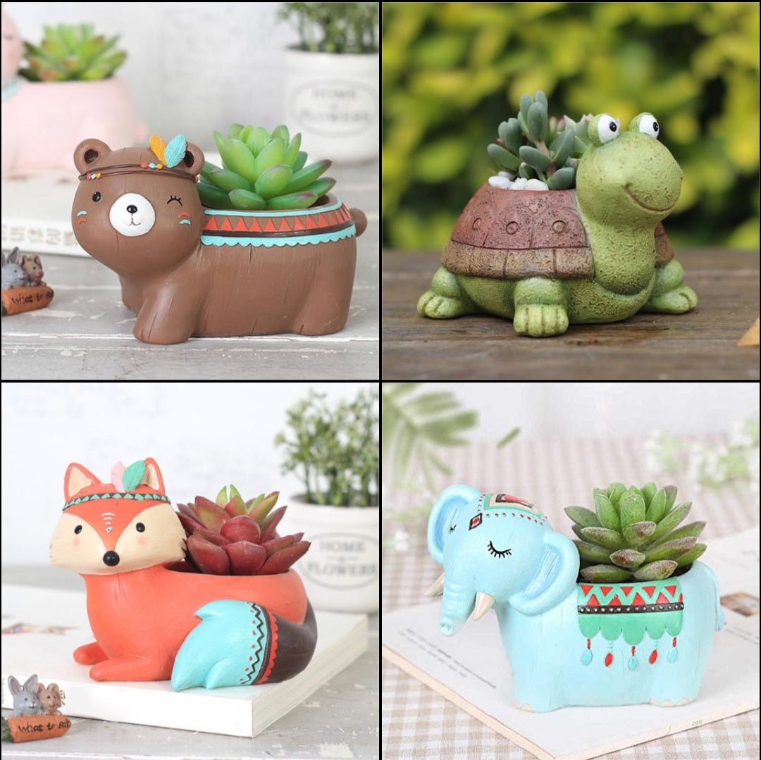 Animal-themed Planters (Set of 9) - Kreate- Showpieces