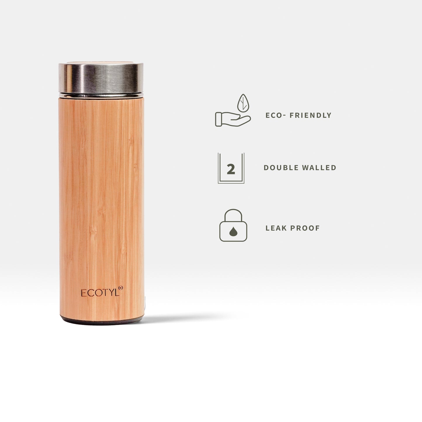 Ecotyl Bamboo Stainless Steel Insulated flask (450ml)