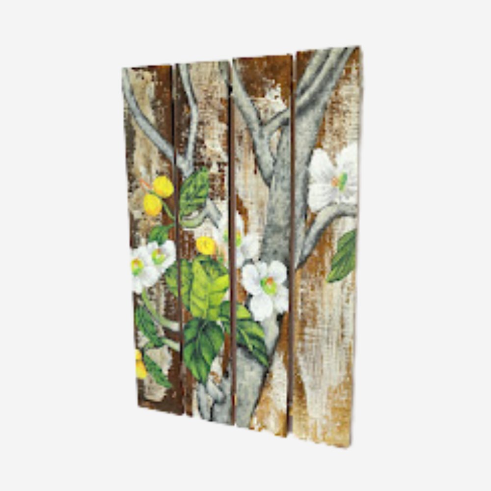 Beautiful Hand-Painted Flowers on Wooden Panels - Kreate- Paintings