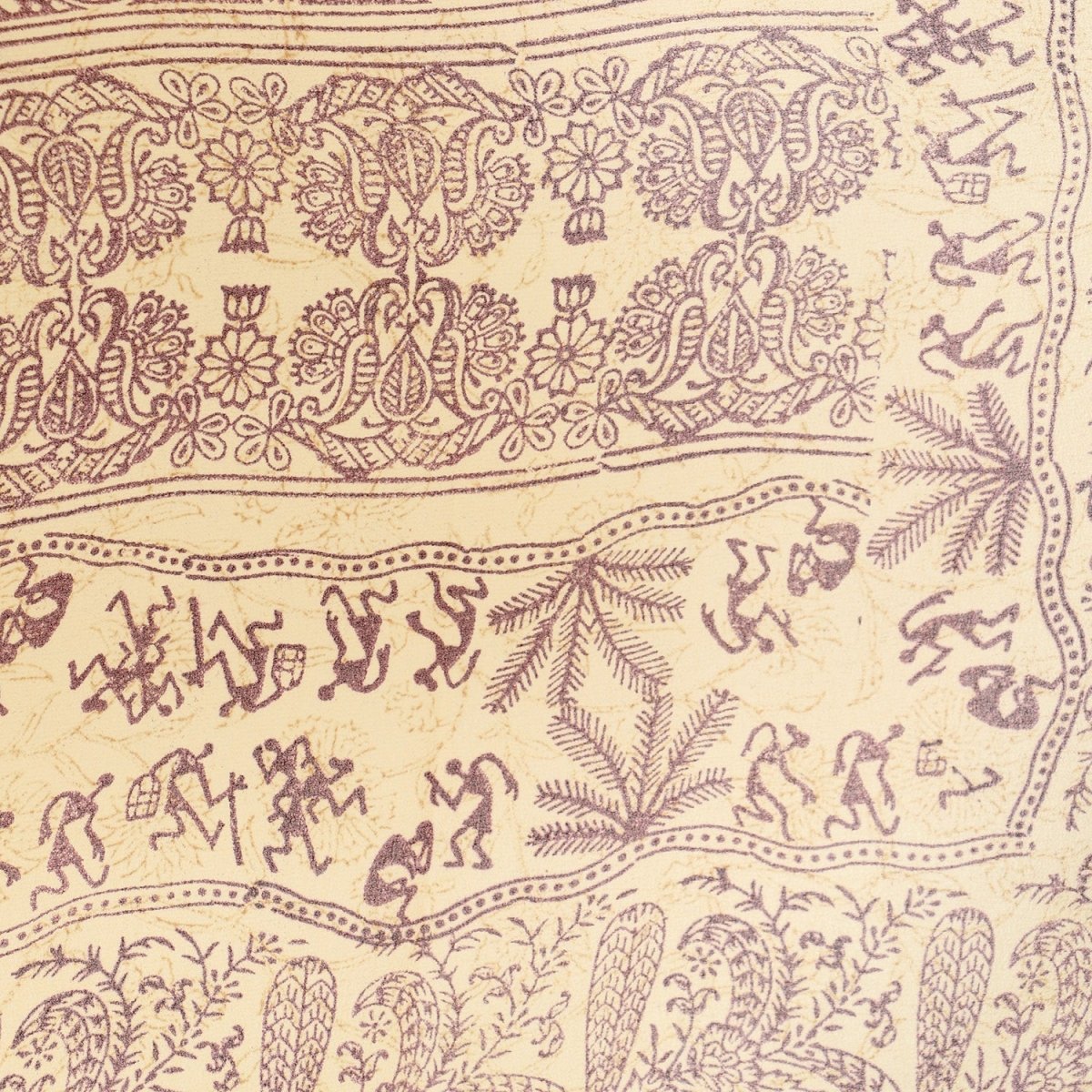 Beige Georgette Warli Print Saree with Blouse Piece - Kreate- Sarees & Blouses