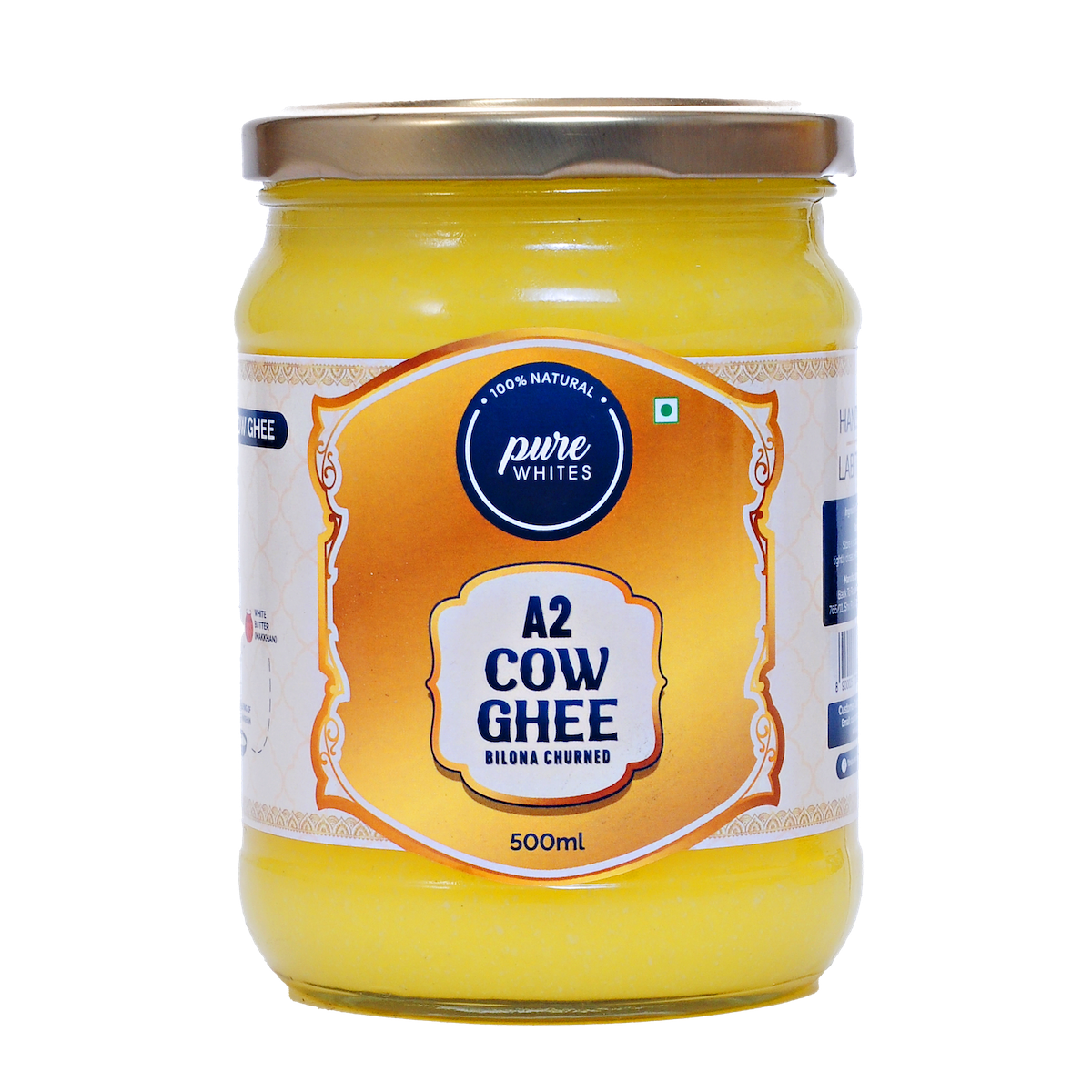 Pure Whites A2 Bilona Cow Ghee (500ml)