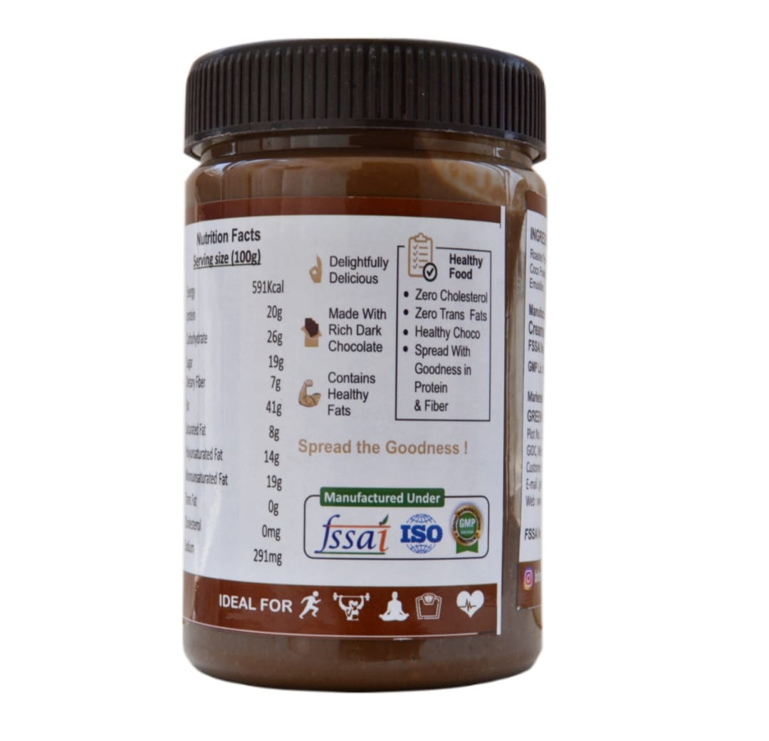 BiteNuts Chocolate Creamy Peanut Butter (500g) - Kreate- Spreads