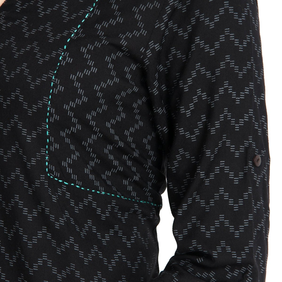 Black Block Print Tunic - Kreate- Kurtis & Salwar Suits