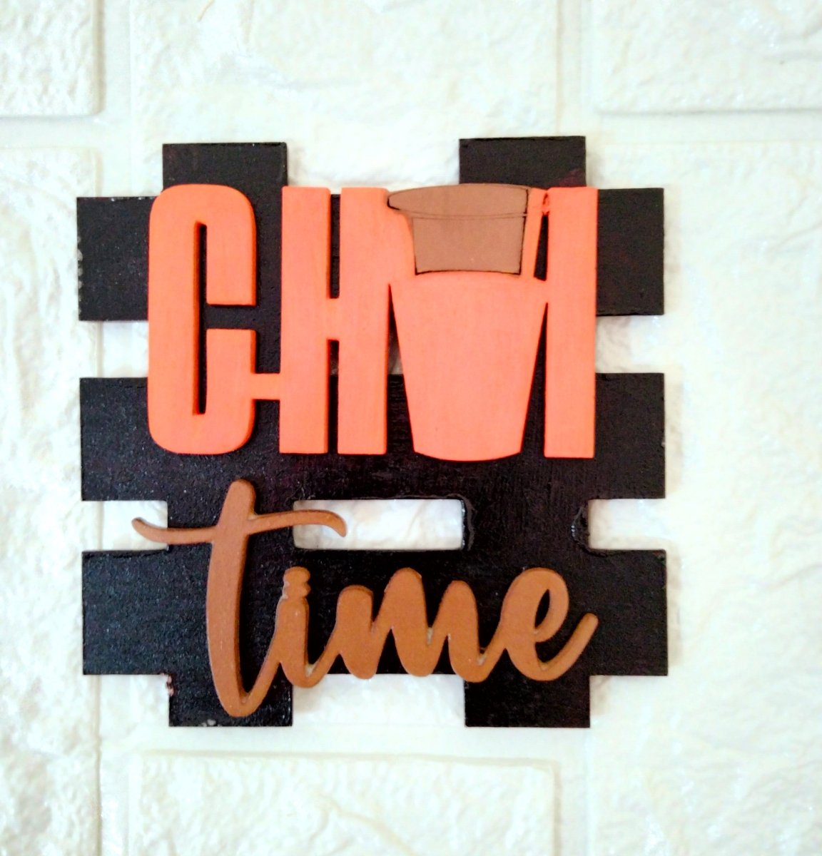 Black Plank Chai Time Fridge Magnet - Kreate- Coasters