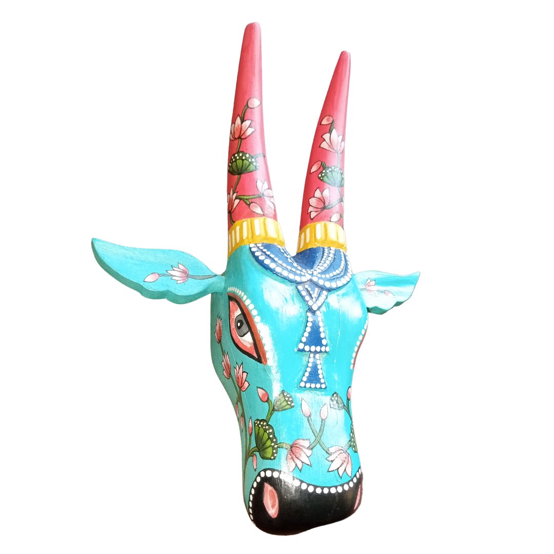 Blue Cow Head Wall Decor - Kreate- Wall Decor