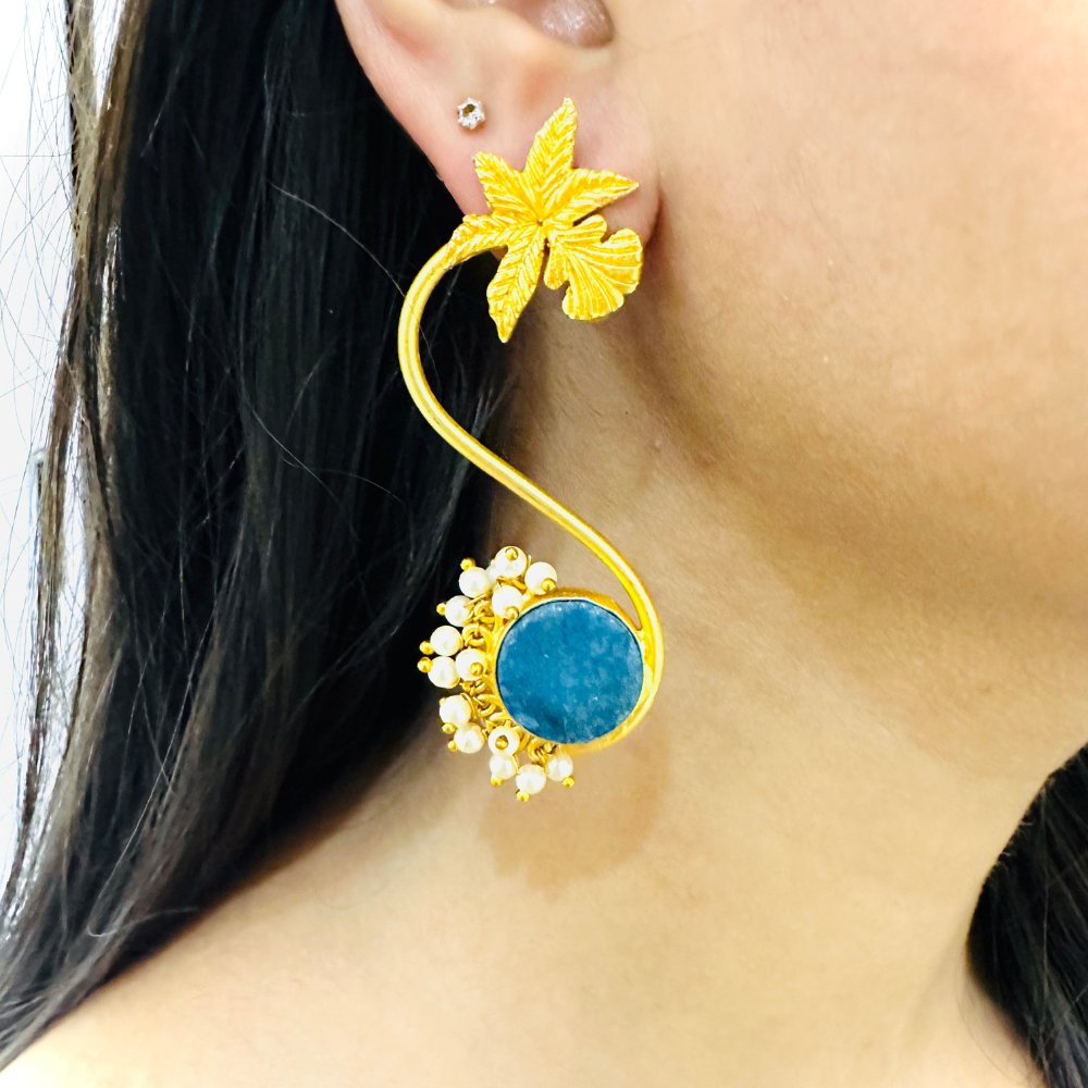 Blue Statement Earrings - Kreate- Earrings