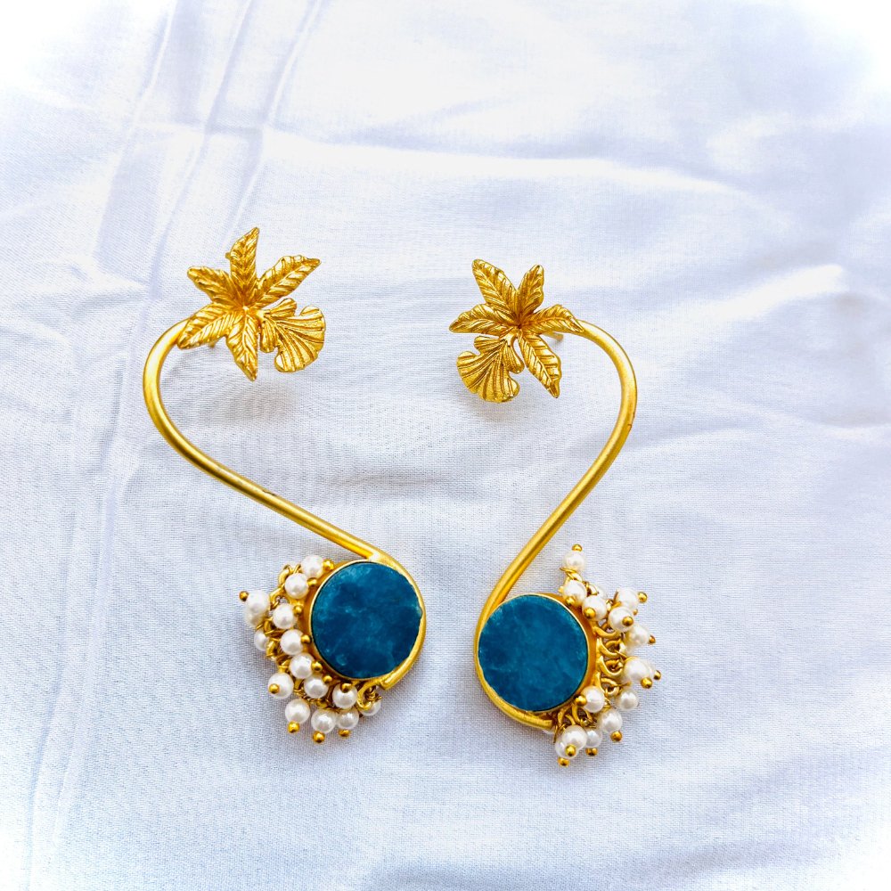Blue Statement Earrings - Kreate- Earrings