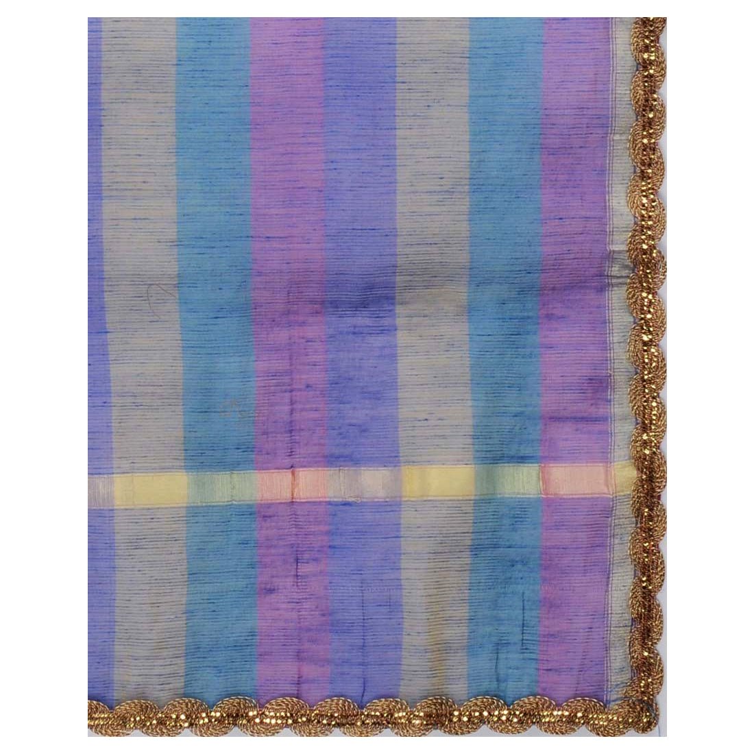 Blue Stripes Woven Dupatta - Kreate- Dupatta & Shawls