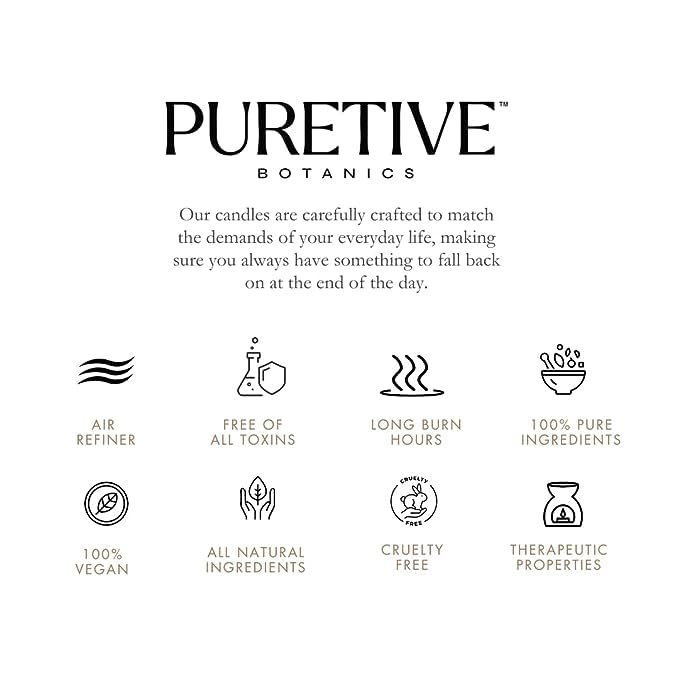 
                  
                    PURETIVE I Blooming Evenings Scented Plant Therapy Candle | Rose, Lily of Valley & Sandalwood | 100% Soy Wax & Essesntial Oil I Luxury Gifting I 2 Wick Candle I Large I Upto 35 hrs Burn time
                  
                