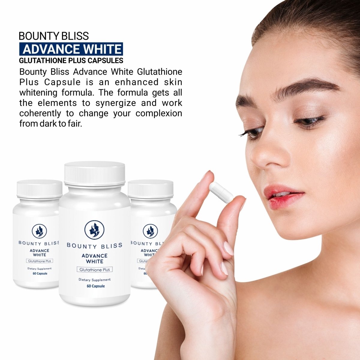 Bounty Bliss Advance White Glutathione Plus 60 Capsules - Kreate- Skincare