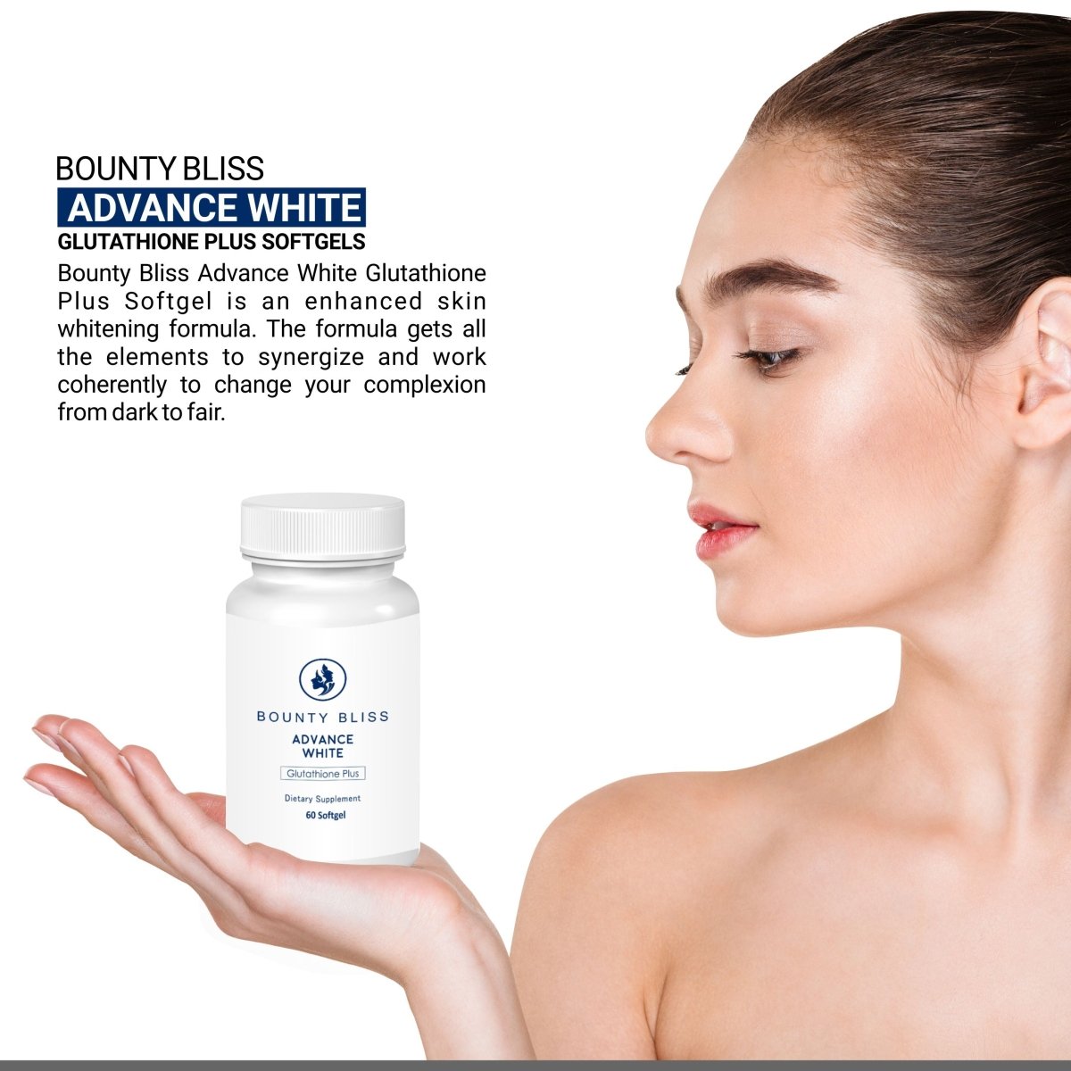 Bounty Bliss Advance White Glutathione Plus 60 Softgels - Kreate- Skincare