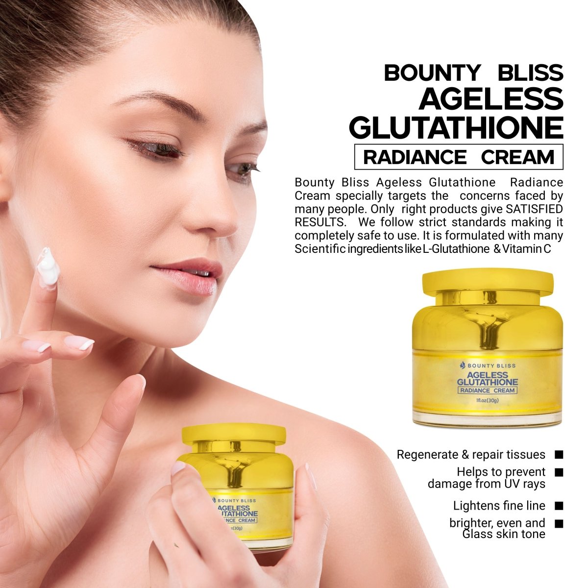 Bounty Bliss Ageless Glutathione Radiance Cream - Kreate- Face