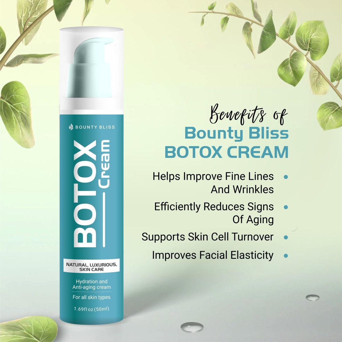 Bounty Bliss Botox Cream with Botulinum Collagen for Anti-aging, face Repairing & Brightening Day & Night Cream - Kreate- Face