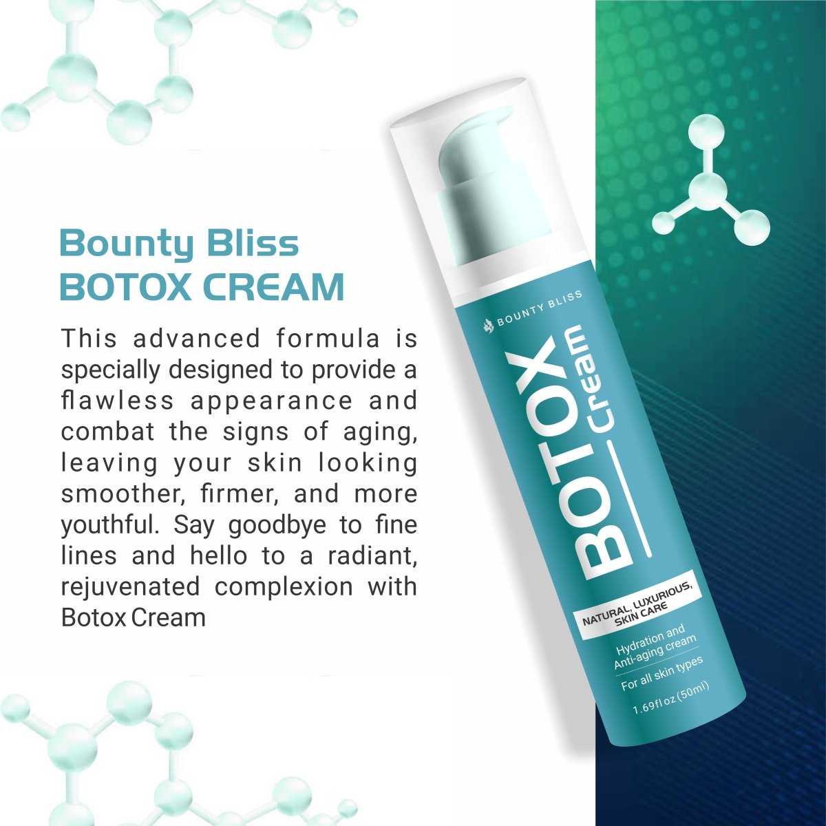 Bounty Bliss Botox Cream with Botulinum Collagen for Anti-aging, face Repairing & Brightening Day & Night Cream - Kreate- Face