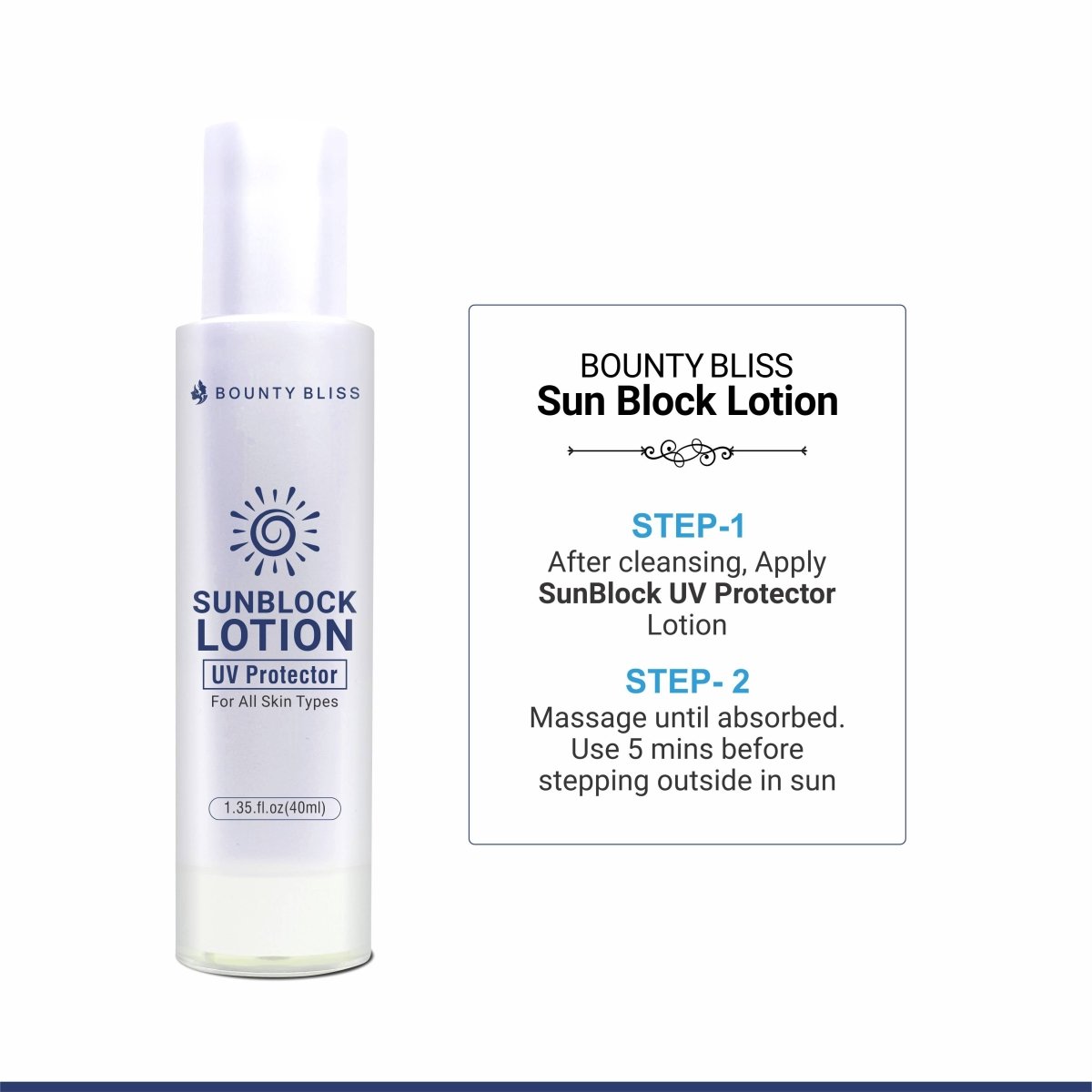 Bounty Bliss Sun Block Lotion SPF 50-40ml - Kreate- Face