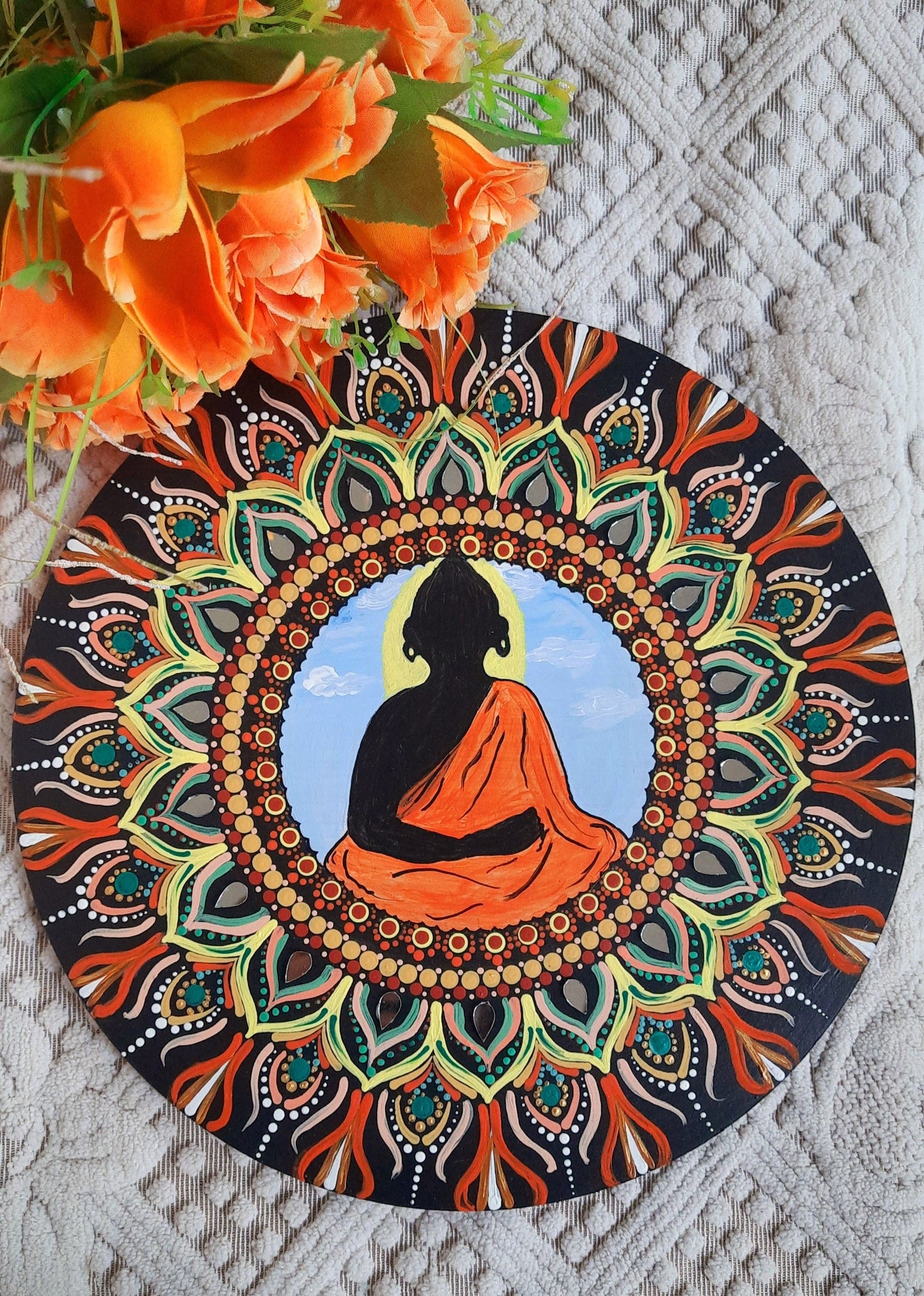 Meditating Buddha Mandala Wall Hanging