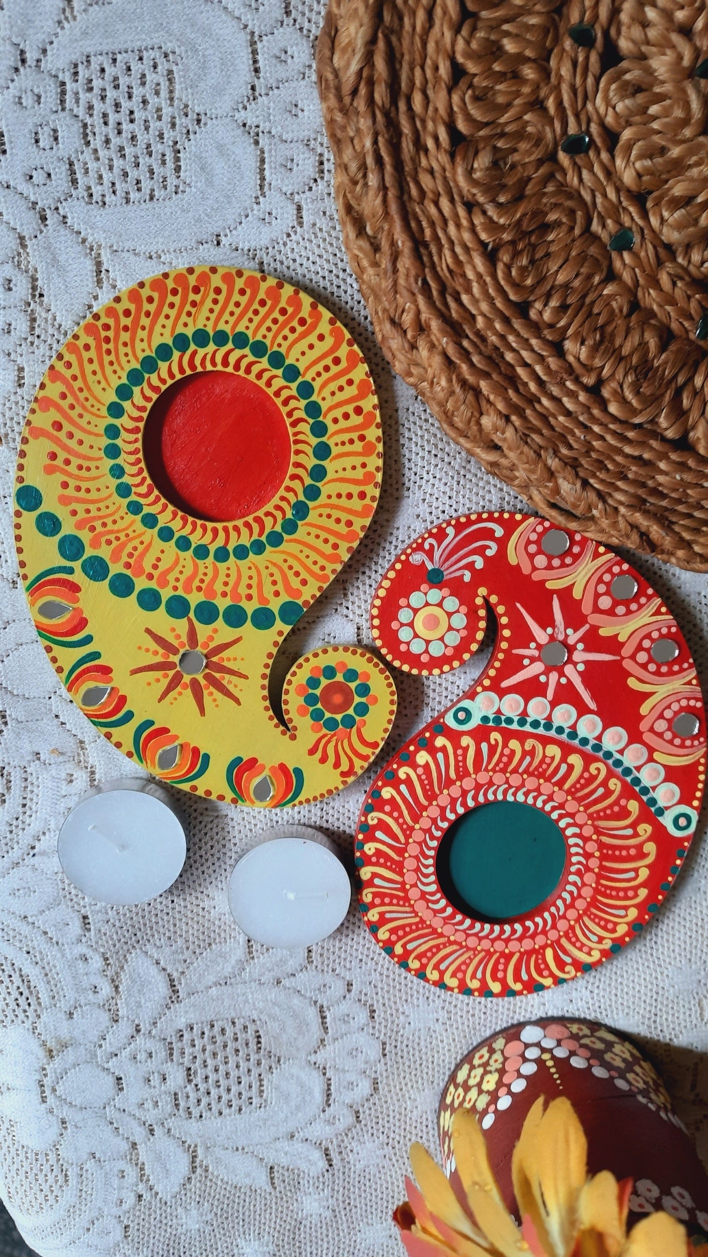 Leela Elephant Jharokha and Tealight Holders combo