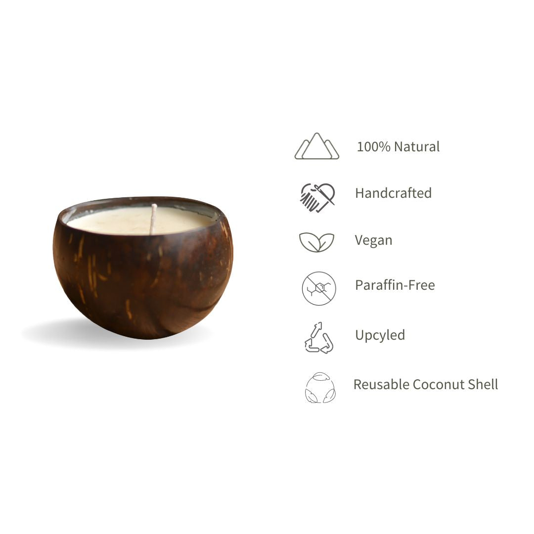 Ecotyl Coconut Shell Vegan Soy Wax Candle (Lavender) (150g)