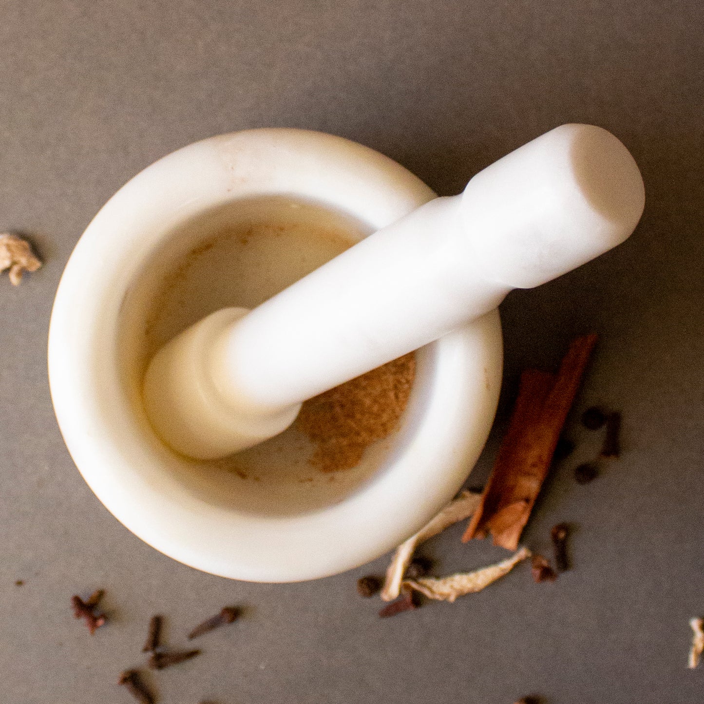 White Indian Marble Concentric Mortar and Pestle