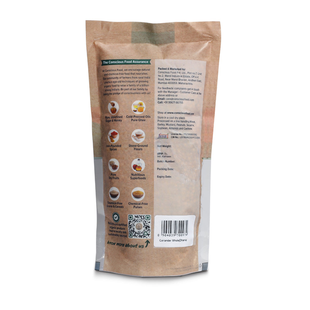 Conscious Food Coriander Whole (Dhania) - 100g