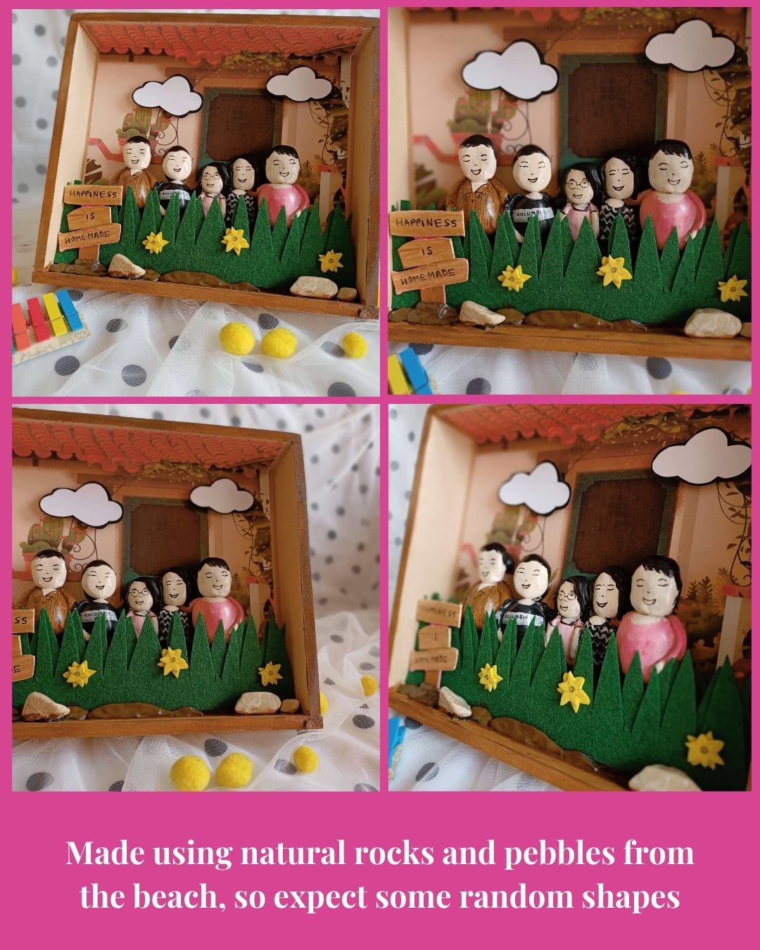 Rainvas Custom Family Pebble Art | Housewarming & Gift for Parents