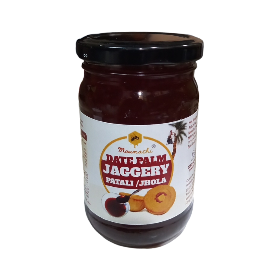 Moumachi Date Palm Jaggery pure Organic Nolen Gur Liquid Khejur Gur 350g (Pet jar)
